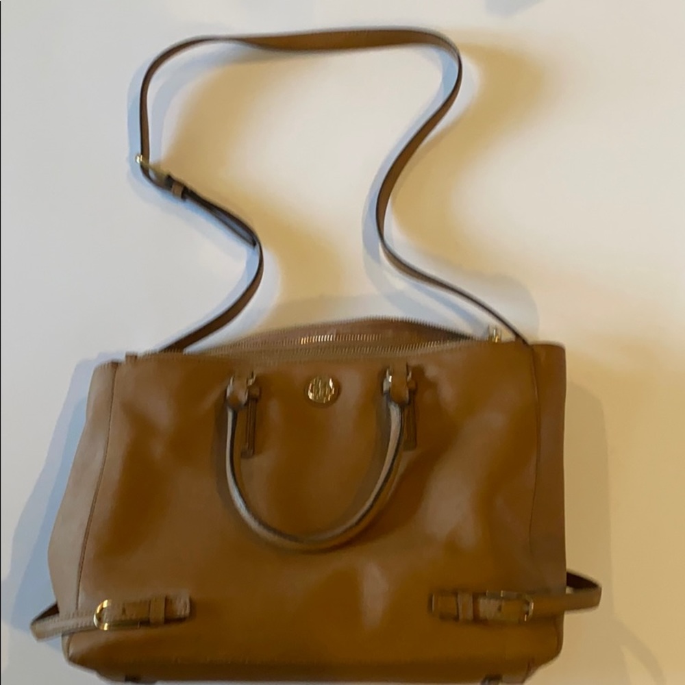 Tory Burch camel color leather purse